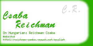 csaba reichman business card
